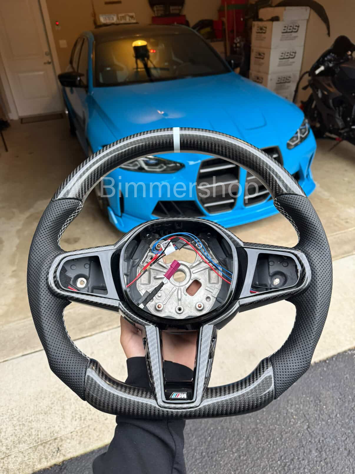 BMW G Series G8X F9X2/3/4/5/8 LCI Style Carbon/leather steering Wheel