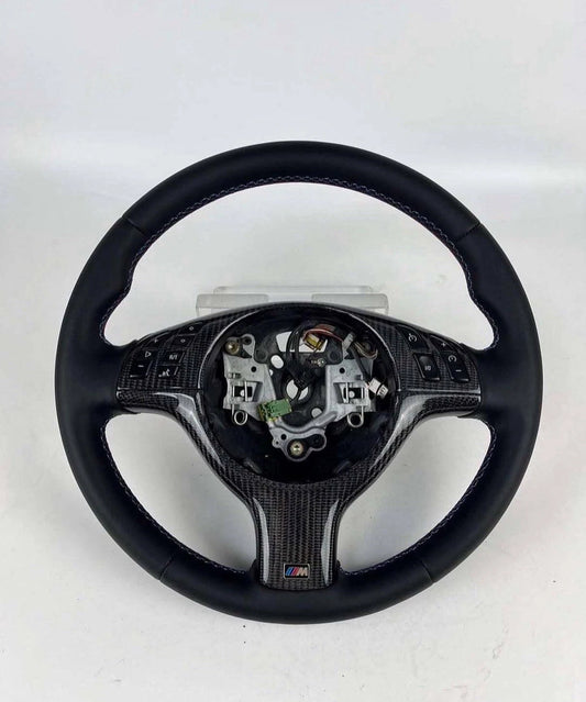 BMW E46 M SPORT LEATHER STEERING WHEEL WITH MULTIFUNCTION, OEM, BRAND NEW